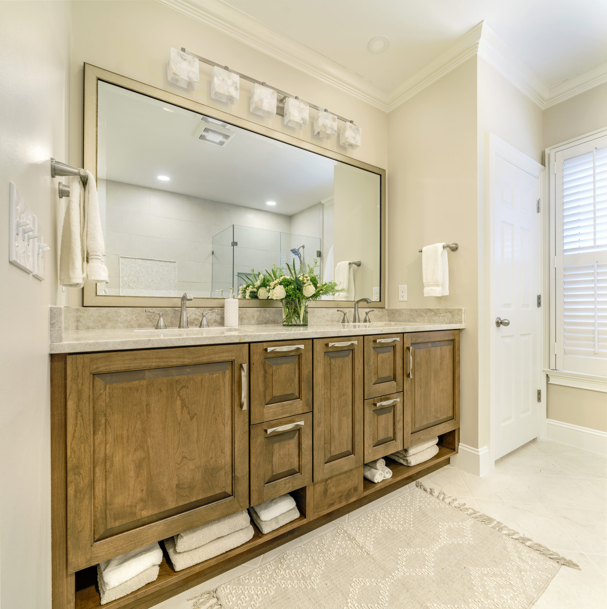 These clients had such a clear vision for their bathroom remodeling project – to make their new bath and shower areas feel like a spa.