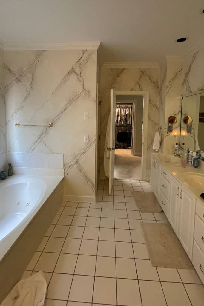 Before the primary bathroom renovation ICON Custom Builders Winston-Salem NC