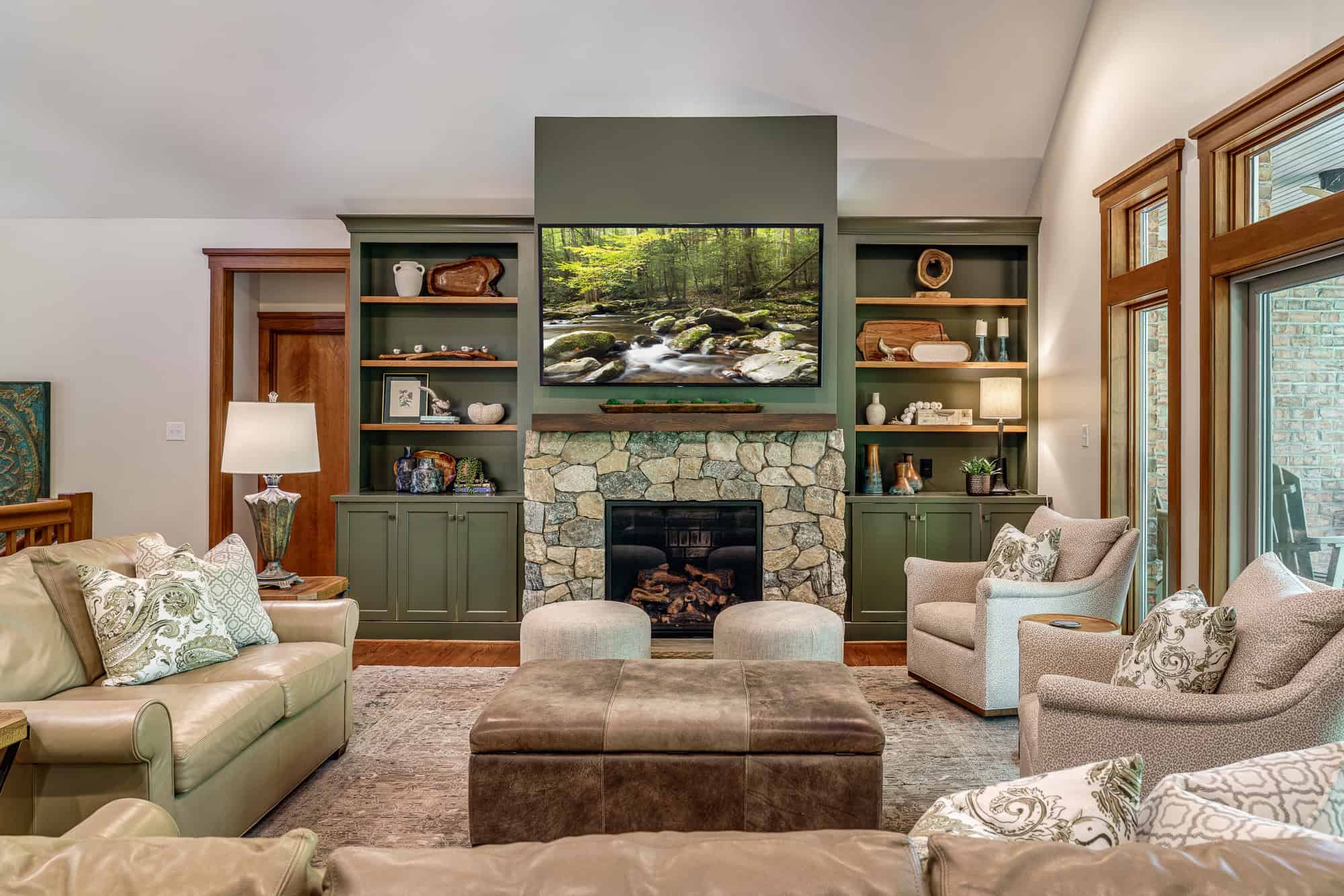 Family room renovation ICON Custom Builders Lake James NC